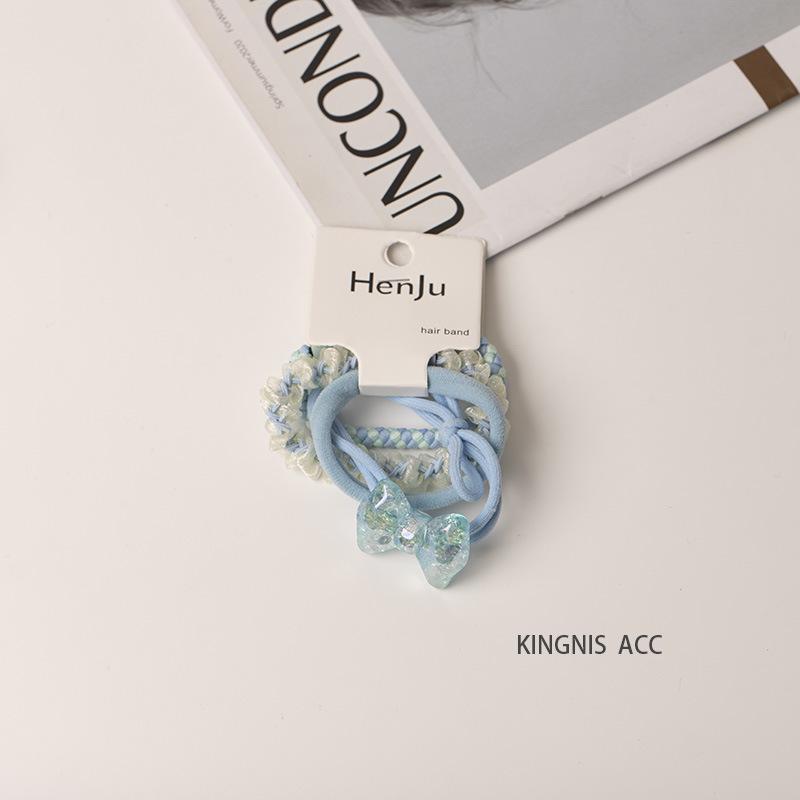 2025 Spring/Summer Crystal Candy Color Floral Spiral Hair Ties - Elegant, Sweet Telephone Cord Hair Accessories for Women