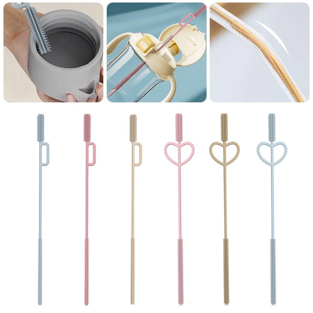 Multifunctional Silicone Straw Brush High Temperature Soft Hair Teapot Brush Cleaning Tools Cleaning Brushes
