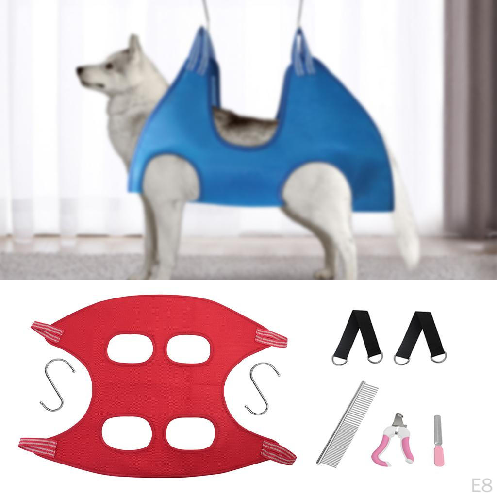 Breathable Dog Grooming Hammock Set, W/ Pliers files Restraint Bag ,Harness Helper Trimming