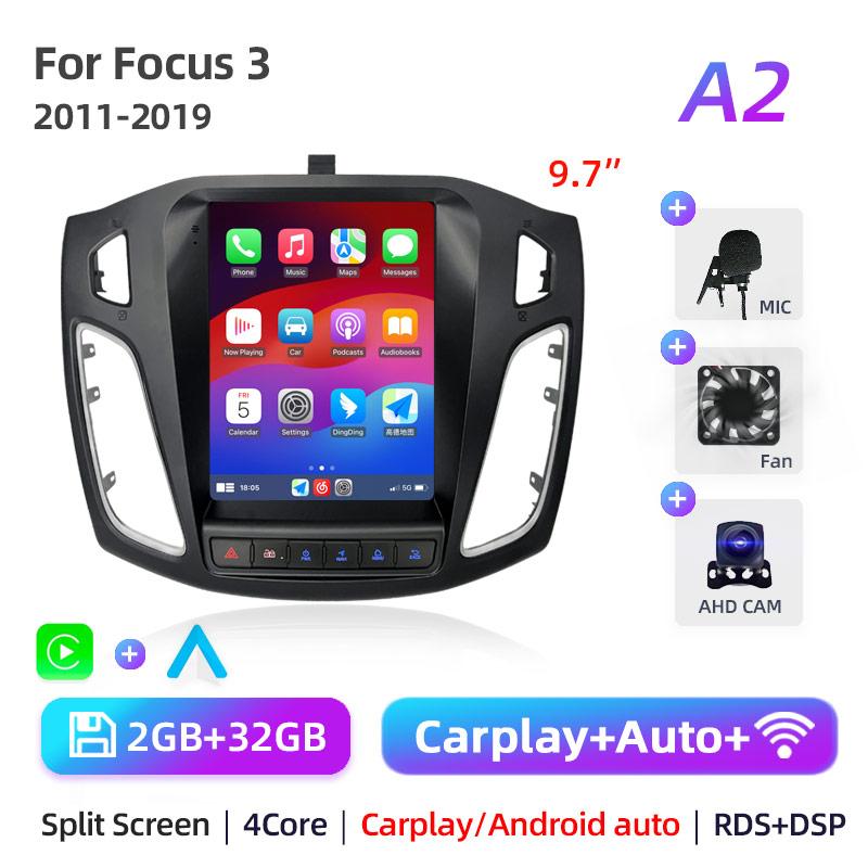 8Core 2 Din Android 12 Car Radio for Ford Focus 3 Mk 3 2011 2012 - 2019 Multimedia Video Player 2Din Carplay Auto Stereo DVD