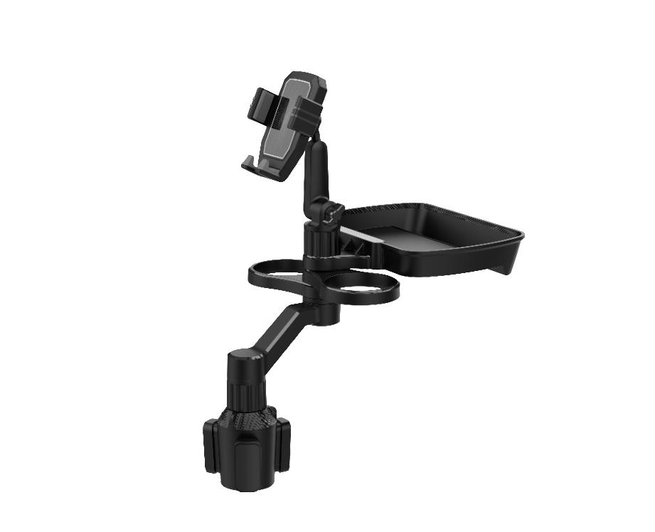 

Vehicle Drink Cup Base with Food Tray Cellphone Holder 360 Degree Rotating Adjustable Suitable for 6.5-10.5cm Phone чёрный