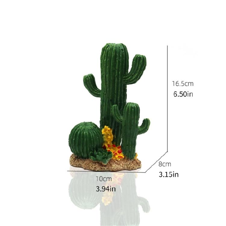 Simulation Cactus Statue Figure Fishtanks Decoration For Terrarium Reptiles Cage Shelter Climbing Toy Landscape Accessory