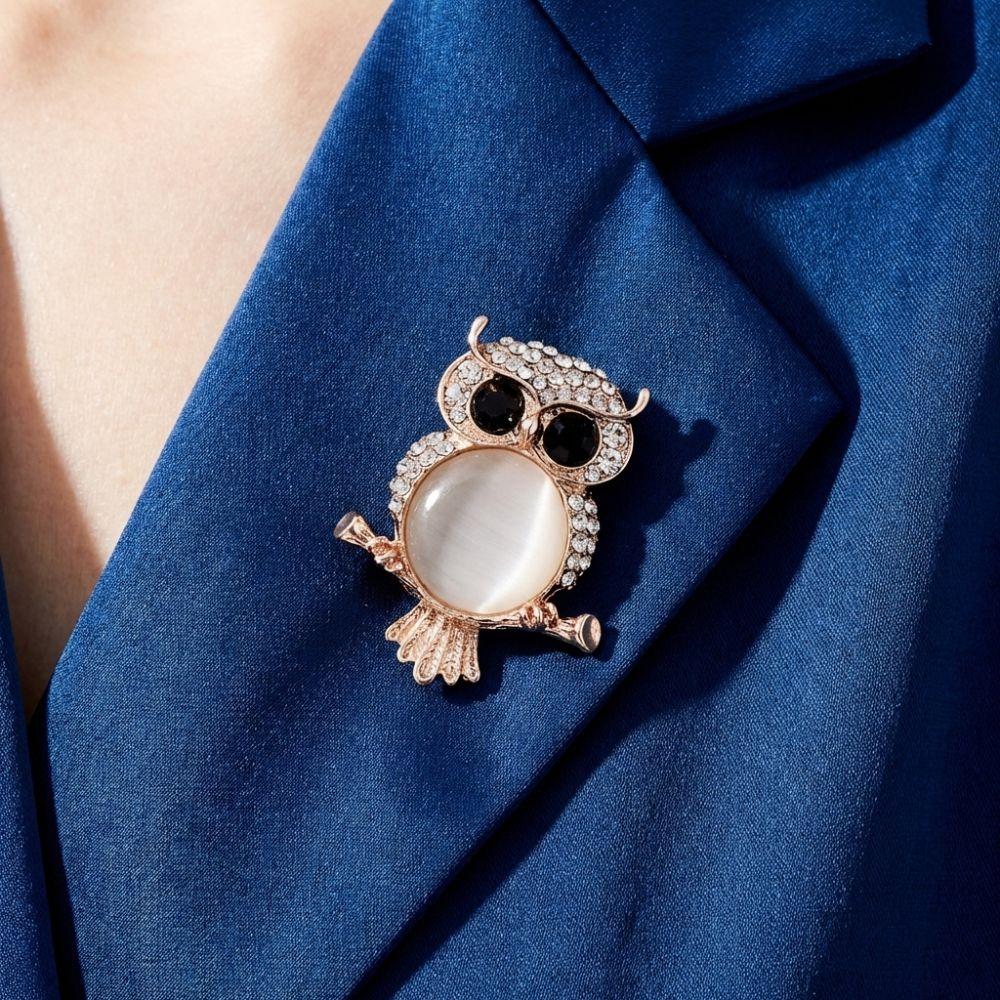 Sparkling Rhinestone Animal Pins Imitation Pearls Lapel Pins Cute Animal Brooches  Gift Giving