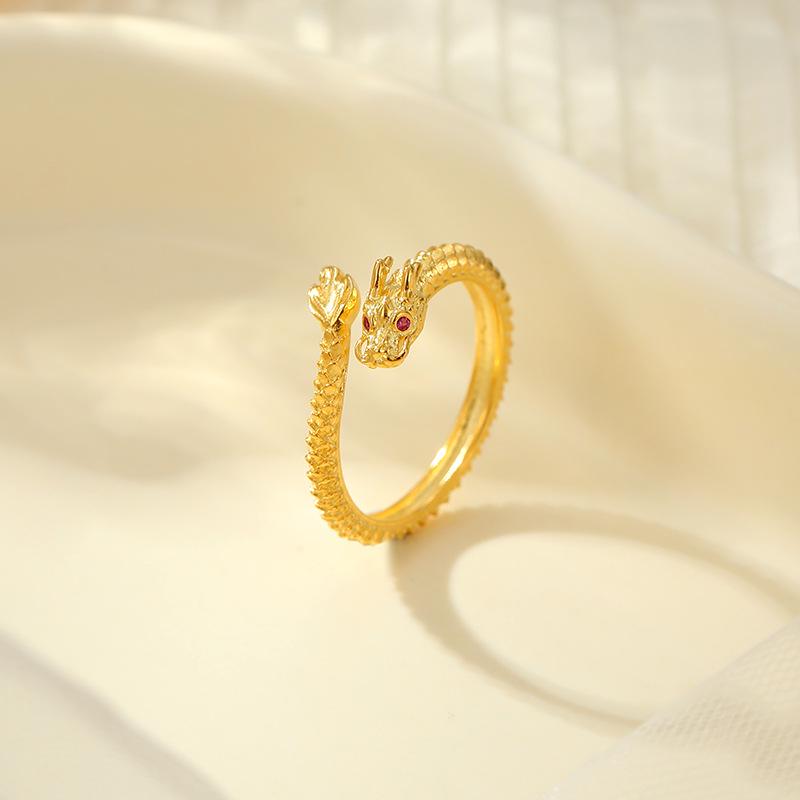 High-Grade S925 Silver Dragon & Phoenix Zodiac Couple Ring