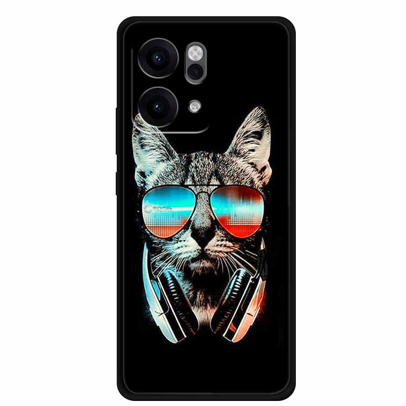 For Oppo Reno14 Pro 5G Case Animals Soft Silicone TPU Phone Cases Back Cover for Oppo Reno 14 Lion Shockproof Cool Wolf Capa