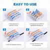 Lever Wire Connectors, 60-Piece Quick Connect Electrical Splicing Kit for Compact Inline Terminals - 28-12 AWG, 1 In 1 Out (Multicolored, 60)