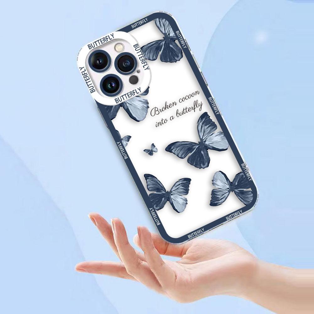 Beautiful Butterfly Flowers Clear Phone Case For Xiaomi 15 15T POCO X7 X6 X5 X4 X3 NFC GT F3 F5 M7 M4 M3 11 11T LITE Case Cover