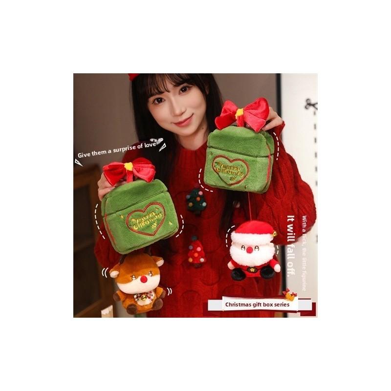 Christmas Gift Box Santa Claus Deer Plush Toy Doll With Pp Cotton Filling For Holiday Decor And Gift Giving