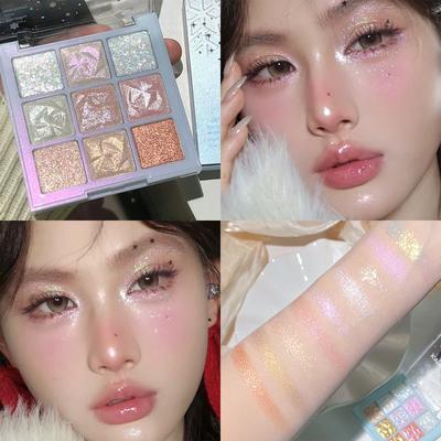 The Eyeshadow Palette Sparkles with High Gloss Brightens The Eyes and Is Easy To Color with Sequin Eyeshadow
