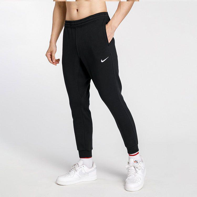 Nike Fleece Lined Thermal Solid Color Casual Elastic Cuff Knitted Sweatpants Men's Black 905236-010