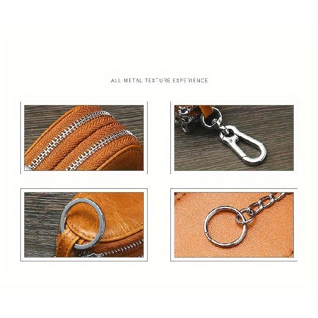 Men's Multifunctional Universal Double Layer Car Key Bag Genuine Leather Regular Key Bag Vintage Smart Folding Key Protector Fashion Business