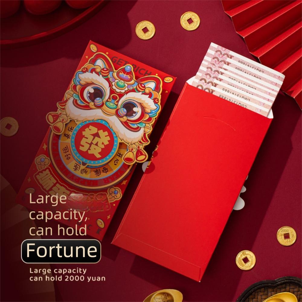 2Pcs 2026 Red Envelopes Lucky Chinese Style New Year Red Packets The Year of the Horse Cartoon Cash Gift Envelopes