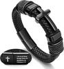 Bracelet Tressé en Cuir Acier Inoxydable pour Homme Boucle Magnétique Mode Bracelet en Cuir Personnalisé Bijoux Tendance