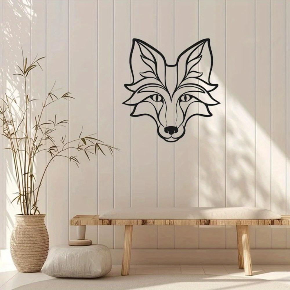 Black Metal Fox Iron Silhouette Wall Art Home Decoration Sculpture