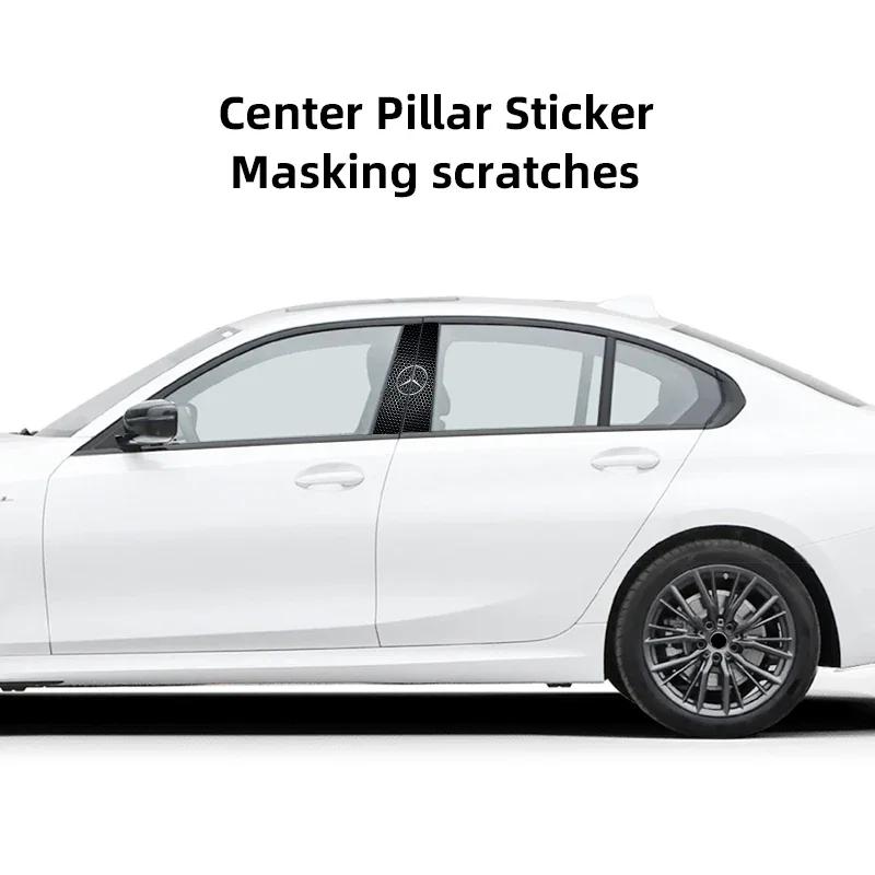 Heißer Autoaufkleber 2 Stück Auto-Mittelsäulenaufkleber Auto B-Säulen Schutzfolie Für Mercedes Benz AMG W203 W206 W220 W205 W211 W21