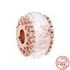 925 Sterling Copper Blue Green Pink Red Black White Purple Murano Glass Beads Fit Original Pantaro Charms Bracelet Women Zircon