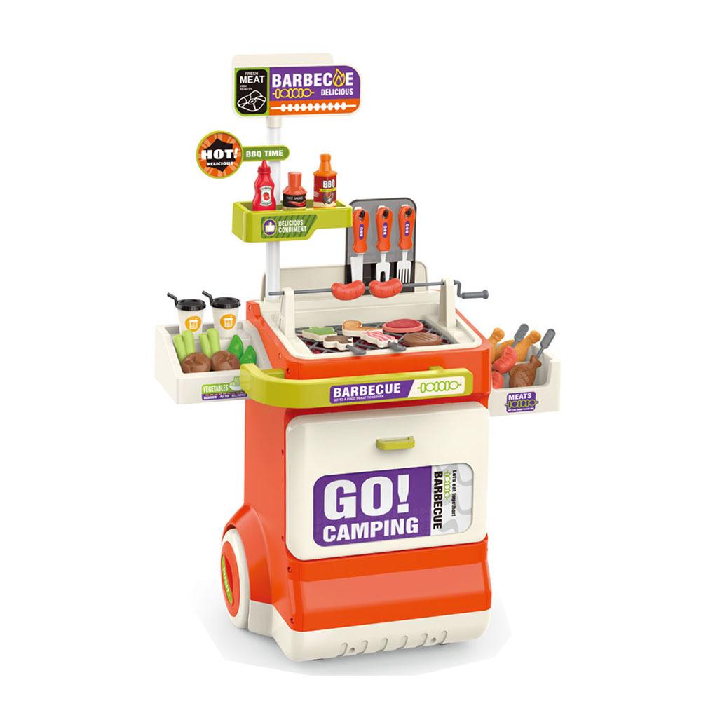 

Children S Simulation Outdoor Cooking Spray Bbq Table Playing House Electric Bbq Grill Tableware Set Toys