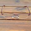 Titanium Alloy Frame Half-rim Spectacles Multi-coated Lenses Fashion Reading Glasses +0.75 To +4 with PU CASE