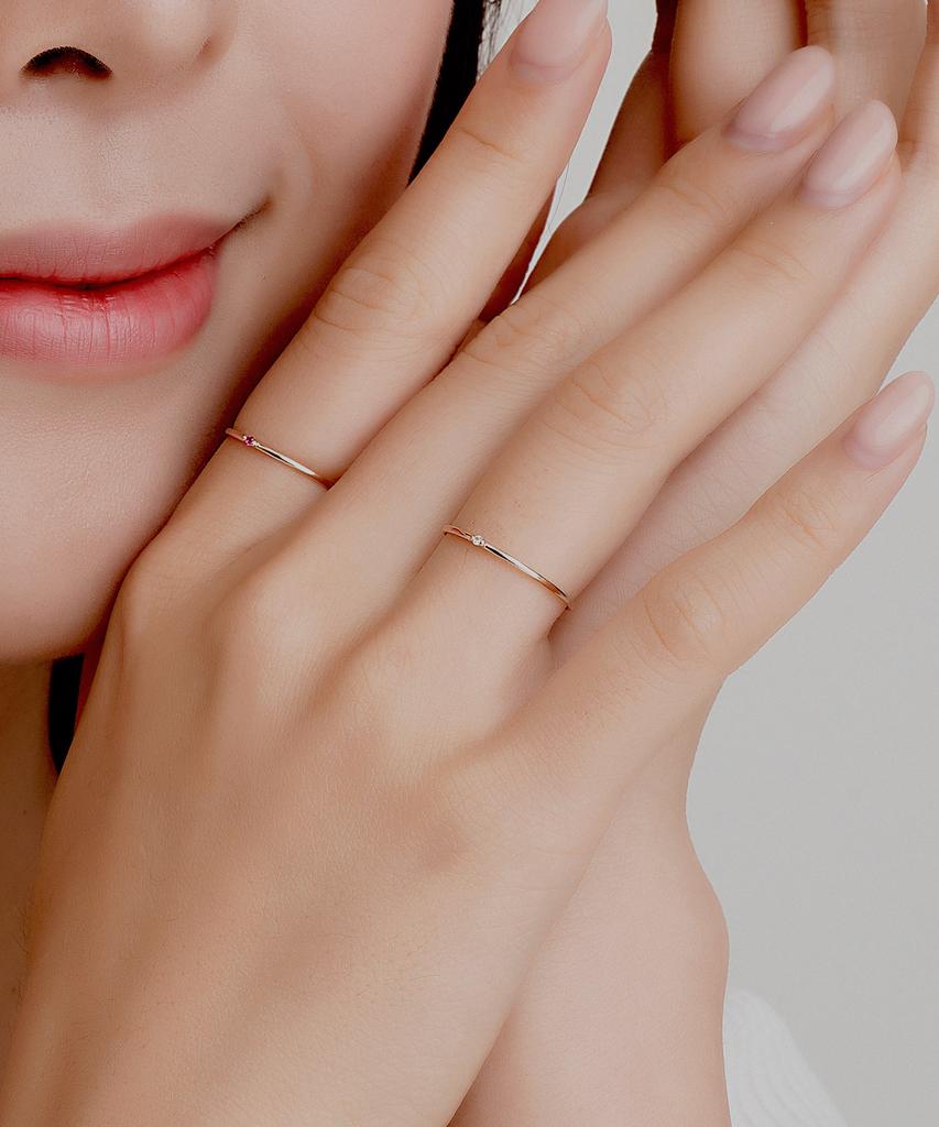 Helene Jewelry 14K Tiny Cubic Miss Ring (Type A)