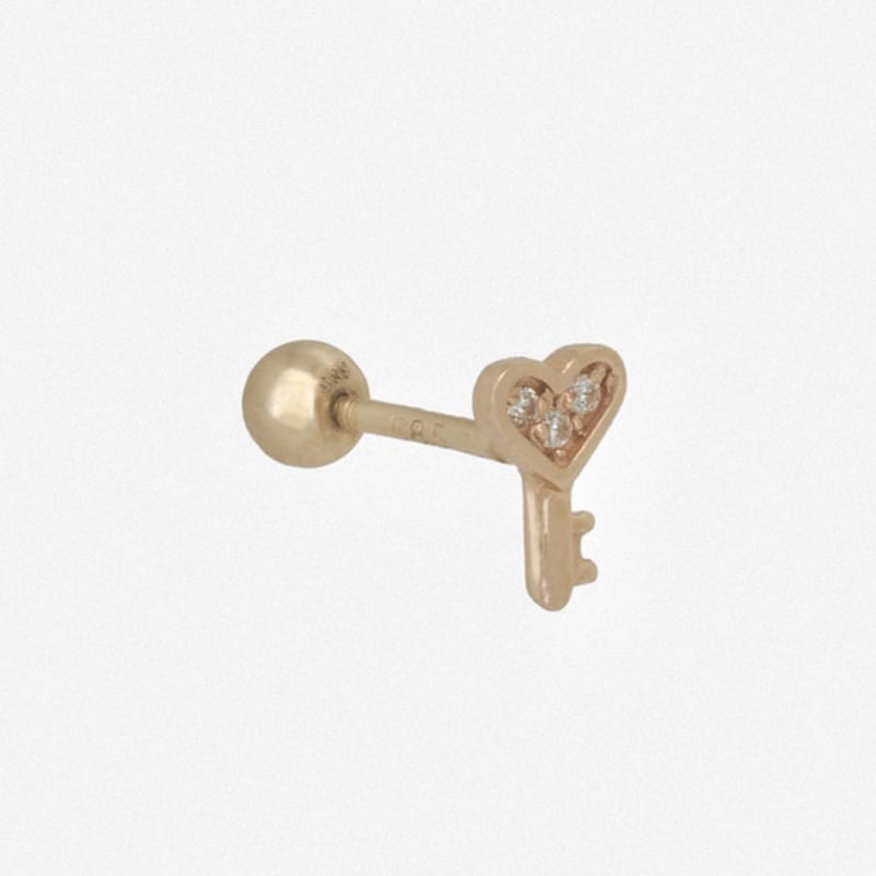 youngglow 14k cubic heart key piercing
