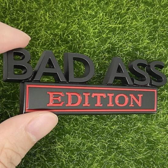 1pc New Bad Ass Edition Emblem Car Badges Badass 3D Sticker Decal Black Red