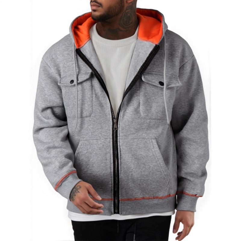 Autumn Winter Men's Fleece Warm Hooded Sweatshirt