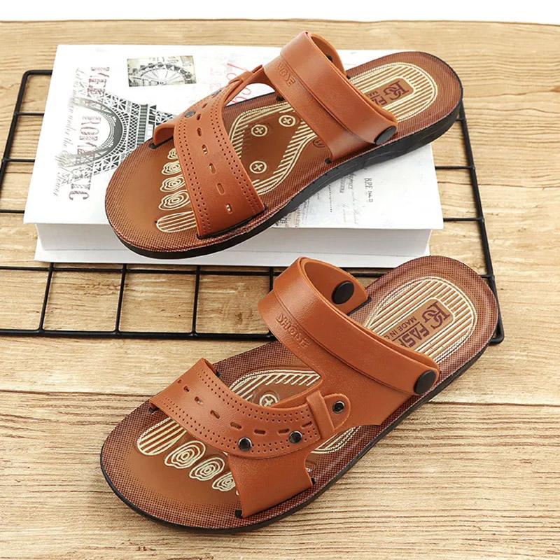 Sommersandaler og tøfler for menn Sandaler Utendørs Fritid Sko med dobbeltbruk Koreansk versjon av The Beach Shoes Pustende sandaler for menn Guttesko