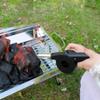 LMETJMA Hand BBQ Fan Outdoor BBQ Fan Air Blower for Barbecue Picnic Manual Grill BBQ Fan Fire Bellows BBQ Tools KC0266