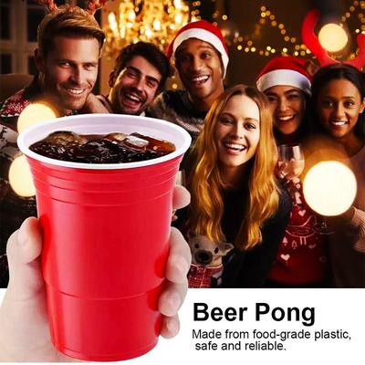 10 Stück 450ml Bunte Einweg-Plastikbecher Bierpong-Becher Redcups Becher Outdoor Geschirr Weihnachtsgeschenke