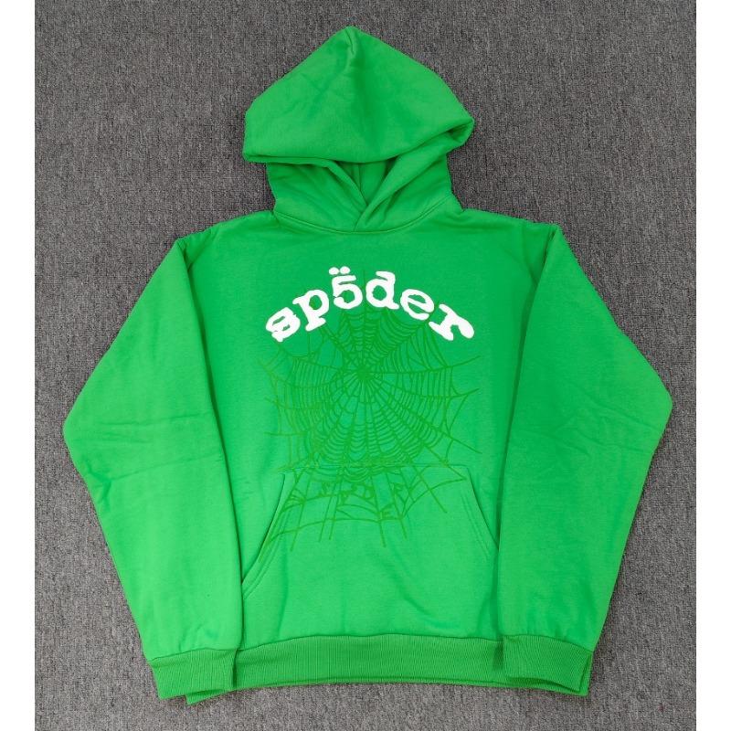 Heavy fleece foam print spider web hoodie sports casual sweater sweatpants set
