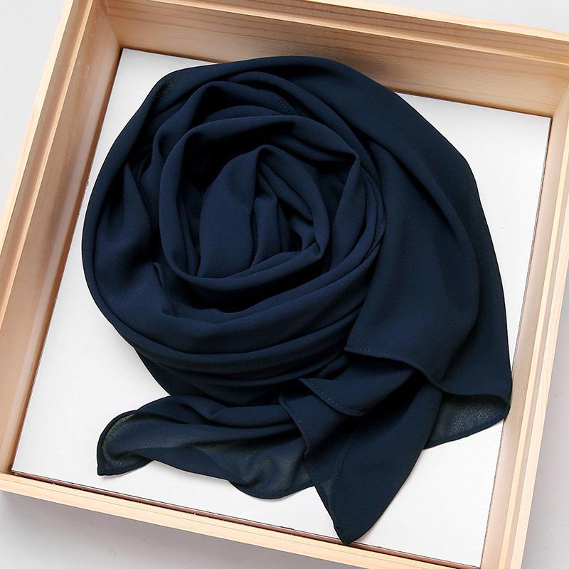 Big Size Long Hijab Premium Heavy Chiffon Scarf Malaysian Muslim Hijab Long Shawl Plain Wraps Tudung Bawal 2M*72CM