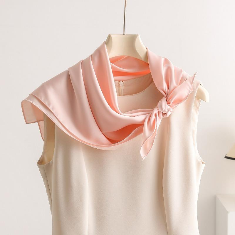 Elegant Elastic Satin Square Scarf Fashion Versatile Women Neck Scarf