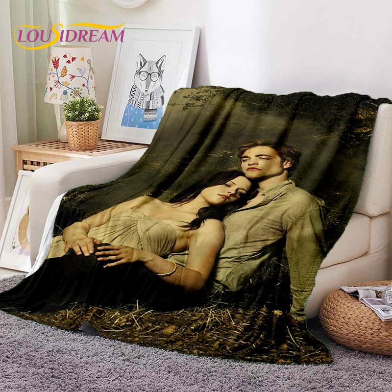 3D The Twilight Saga Edward Bella Blanket,Soft Throw Blanket for Home Bedroom Bed Sofa Picnic Travel Office Cover Blanket Kids