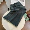 Neuer Retro-Jeansrock mit hoher Taille und Hüfte, schlankmachendem Schlitz, mittellanger Jeansrock für Damen