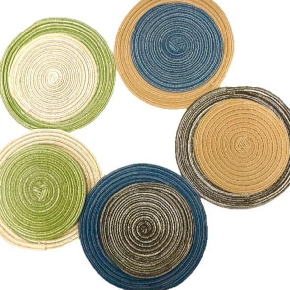 Nordic Style Rattan Woven Table Mat With Heat Resistant Cotton Pad For Home Dining Decor