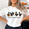 Halloween Skeleton Pumpkin Cute Goose Pattern Versatile Street Style Tshirt Printed Womens Short Sleeved Tshirt