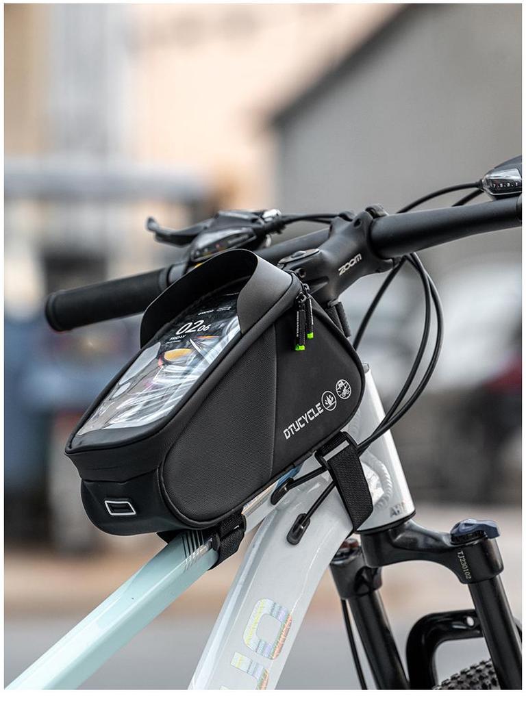 DTUCYCLE Waterproof Top Tube Bicycle Bag with Touch Screen Phone Holder