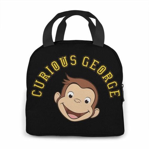 Unbeanded Curious George (2) Insulated Lunch Bag, Portable, Popular, Large Capacity, Lightweight, Food Storage, Keeps Food Warm and Cold, Insulated, W