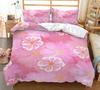 Spring Flower Duvet Cover King Size Double Bed Pink Cherry Blossom Bedding Set for Girls Teens Adults Room Decoration 3 Pcs