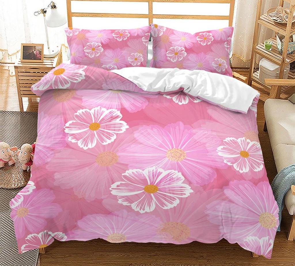 Spring Flower Duvet Cover King Size Double Bed Pink Cherry Blossom Bedding Set for Girls Teens Adults Room Decoration 3 Pcs