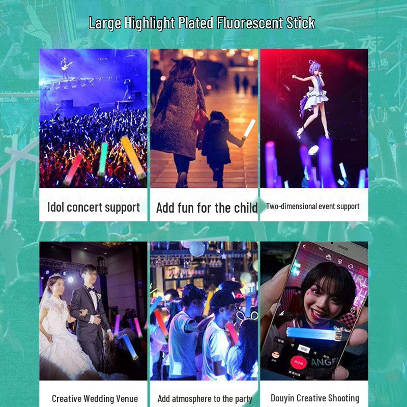 Zilveren Rand Ster Concert Knipperende Stok - Evenement Sfeer Prop