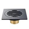 Black Brass 10 x 10 cm Shower Floor Drain Washroom Bathroom Invisible Drain Cover Square Waste Floor Drain