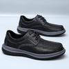 Men's Shoes 2025 Autumn New Leather Breathable Platform Business Leather Shoes Men's Black Commuting Trend Casual Shoes Men
