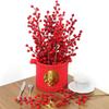 Artificial Red Berry Bouquet Christmas Decoration Fake Flower for Home Decor Xmas Tree Navidad New Year 2025 Ornaments Accessory