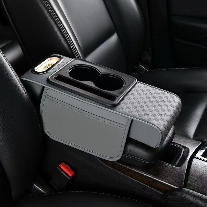 Auto Armrest Cushion Heightening Pad Side Storage Bag Middle Center Console Cover for Truck