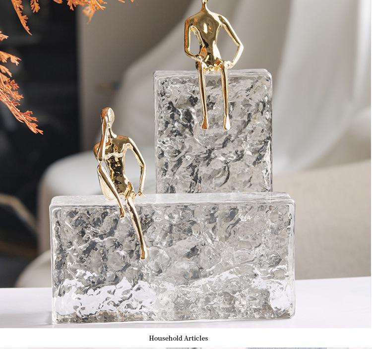 Luxury Crystal Sitting Figure Sculpture for Home Decor