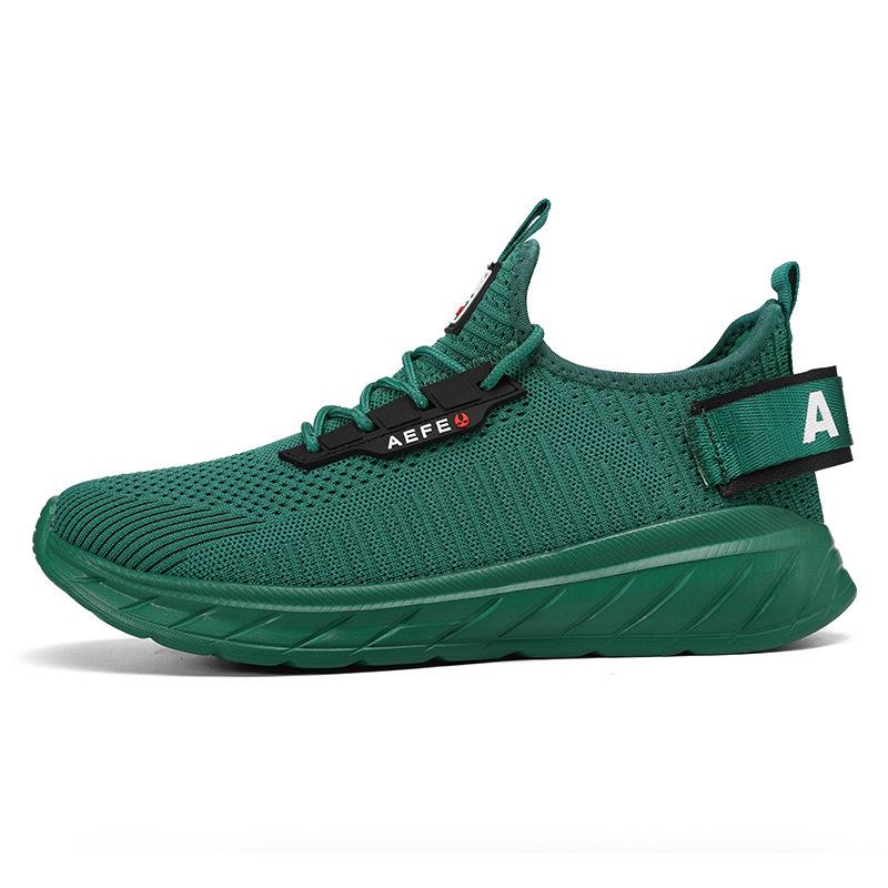 Spring mesh men's shoes lightweight fly-woven mesh casual sports running shoes men's large-size walking shoes