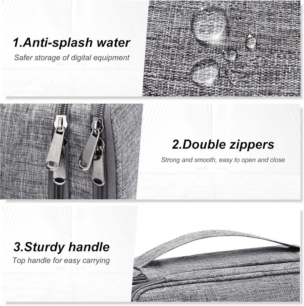 Portable Travel Electronic Cable Accessories Storage Organizer Bag for Chargers Power Banks - Practical Pouch