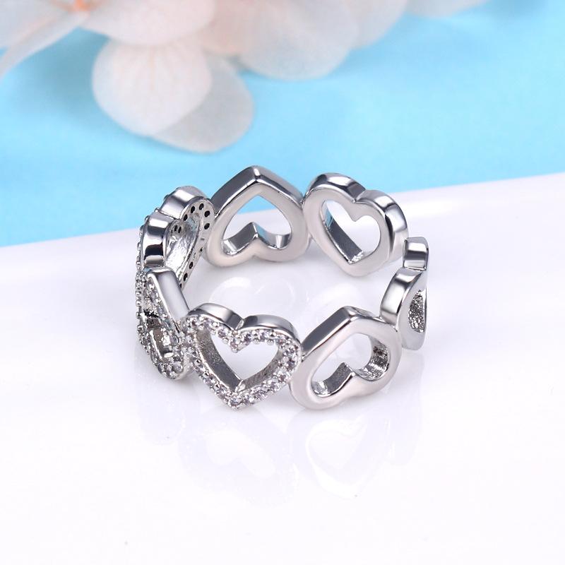 

Горячая Распродажа Классическое Модное Полое Бриллиантовое Кольцо Женское Маленькое Свежее Кольцо Сращивания Цепи Любовь Пламя Кольцо