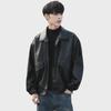 Men's Trendy Korean-Style Leather Motorcycle Jacket - Loose Fit Pilot Design for Spring & Autumn